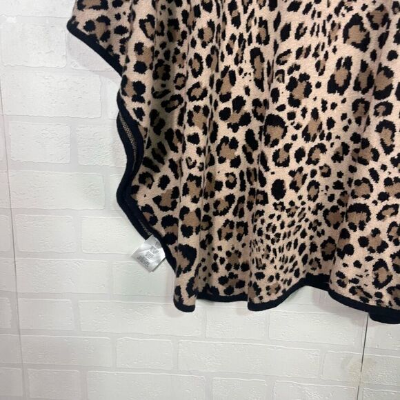 Jones New York Womens Full Zip Poncho size Small/Medium Leopard Print - Picture 8 of 13